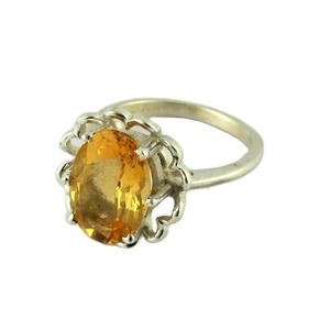 Preciosos Anillos de Plata de Ley 925 con Citrino Girasol, Estilo Bohemio, Engaste de Bisel, Joyería con Piedras Preciosas para Boda y Compromiso - Product Image 1