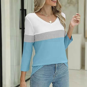 En línea Mejor Venta Mujeres Camisetas de manga larga Algodón Poliéster Hecho Mujeres Camisetas de manga completa - Product Image 5