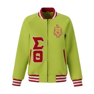 Veste en molleton de baseball Delta Sigma Theta de haute qualité 1913, broderie en chenille, lettres grecques, fermeture éclair, fabricant sur mesure - Product Image 1