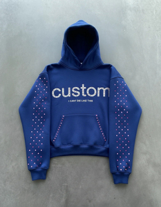 Sudaderas con Pedrería, Sudaderas Extra Grandes de Algodón Estilo Y2K, Sudaderas Gruesas con Estampado de Letras Personalizado, Sudaderas con Capucha Cuadradas para Unisex - Product Image 6