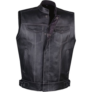 Chaleco de Cuero Transpirable para Motociclismo, Chaleco Casual de Invierno para Hombre, Chaleco Impermeable con Cierre Frontal para Motocicleta - Product Image 1