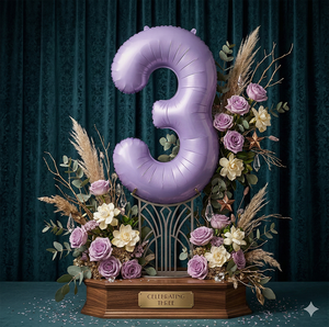 Globo Gigante de Número 3 en Color Lila de 40 Pulgadas - Globo Morado Pastel de 100 cm para Decoración de Fiestas de Cumpleaños y Eventos de Aniversario España - Product Image 6