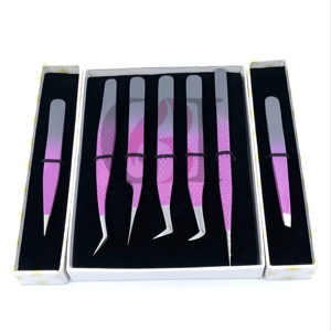 Pince à épiler de haute qualité en acier inoxydable à double revêtement en poudre, pointe argentée, antistatique, pointe dentelée, 10 mm - Product Image 1