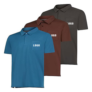 Color sólido en blanco logotipo personalizado bordado transpirable de punto Golf para camisa personal uniforme de talla grande hombres Unisex personalizado para - Product Image 3