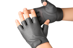 Gants sans doigts en cuir de mouton véritable pour hommes pour la conduite, le fitness, la moto et le cyclisme - Product Image 3
