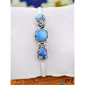 Southwest Handmade Golden Hills Turquoise & Sterling <b>Silver</b> Fashion <b>Cuff</b> <b>Bracelet</b> - Product Image 1