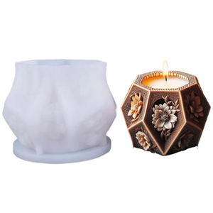 Dumo Bougie <span class=keywords><strong>colonne</strong></span> de fleurs de roses Moule en silicone pour bougies d'aromathérapie faites à la main Décoration de fête de mariage <span class=keywords><strong>et</strong></span> cadeaux pour la maison - Product Image 6