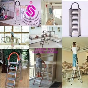 Échelle en aluminium polyvalente à 5 étapes avec de larges marches à usage domestique avec fonction de cintre au meilleur prix - Product Image 5