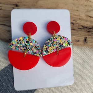 Resin Embroidery <b>Earrings</b> Handmade Stainless Steel Fashion Jewelry for Women Girls Classic Wedding Look High Quality - Product Image 3