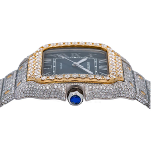 นาฬิกากลไก CVD เพชรที่ปลูกในห้องปฏิบัติการคุณภาพระดับสุดยอดพร้อมโทนสีเงินสีเหลืองสองสีสำหรับผู้ชายและผู้หญิง - Product Image 2