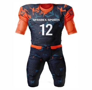 Uniforme de fútbol americano personalizado, ropa de equipo profesional, camisetas transpirables, pantalones de manga corta de talla grande disponibles - Product Image 1