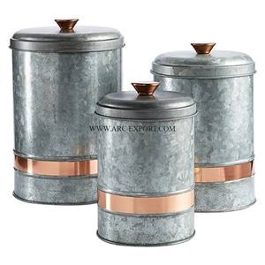 Fabricant d'acier inoxydable martelé or poli métallique thé sucre et cafetière haute qualité grand récipient de cuisine - Product Image 6