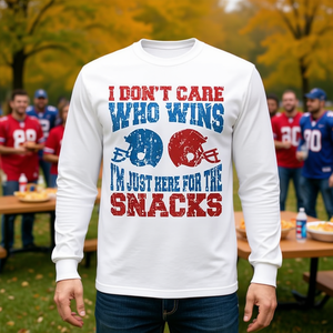 Camiseta de Fútbol de Manga Larga con la Frase 'Solo Estoy Aquí por las Comidas', No Me Importa Quién Ganaré - Producto Promocional - Product Image 3