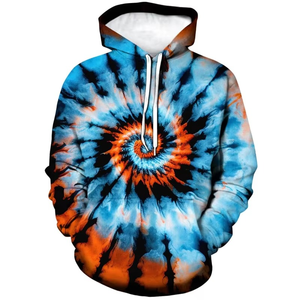 Sudaderas con capucha para hombre Tie-dye patrón 3D impresión sudaderas con capucha moda geométrica colorida Casual calle mareado hipnótico pulóver sudaderas - Product Image 1