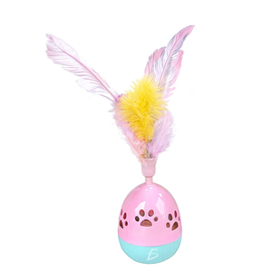 Giocattolo per Gatti Moderno ed Ecologico a Forma di Uovo in Plastica con Piume, Bastoncino Interattivo alla Moda per Gatti, Confezionato in Scatola - Product Image 2