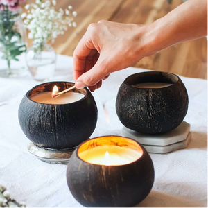 Eco-Friendly Nordic Bamboo Lacquer Coco Bowls Hand Painted Party Decor Many size Coconut wooden shell bowls - Product Image 4