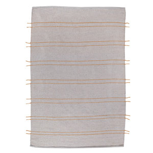 พรมทอมือลายเส้นสีเบจน้ำตาล ขนาด 9x12 ฟุต รูปทรงสี่เหลี่ยมผืนผ้า สำหรับห้องโถง ห้องนอน ข้างเตียง ห้องนั่งเล่น ทำด้วยมือจากเส้นใยโพลีโพรพิลีน - Product Image 1