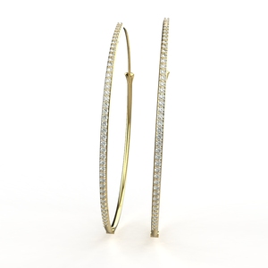 เครื่องประดับ avarta ทอง18K & ได้รับการรับรองต่างหูเพชรห่วงยาวสำหรับเด็กผู้หญิงและผู้หญิง - Product Image 3