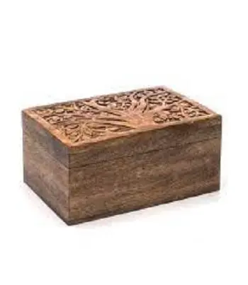 Caja de almacenamiento decorativa de madera de acacia grande, cofre de recuerdo, joyero de madera hecho a mano y proveedor de Fabricante Mayorista de regalo