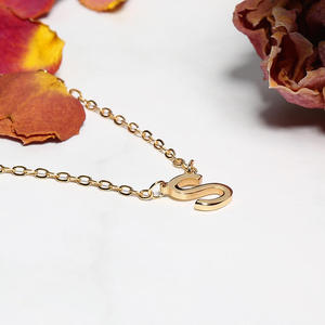 Jeulia Custom <b>Initial</b> Gold Plated Rope <b>Chain</b> Necklace Pendant with Diamond and Pearl - Product Image 3