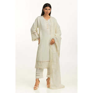 Traje de Encaje de Polycambrik de 3 Piezas con Diseño Estampado Bordado IPSTD-44749 - Product Image 6