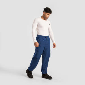 Pantalon homme Cloud Fit, coupe droite, 100% coton, pantalon de travail avec fermetures éclair, taille XL, couleur bleu GS, design tendance - Product Image 4