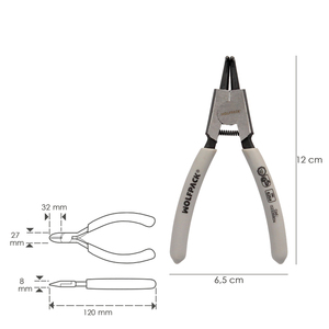 Pinze per Anelli Elastici Esterni Curve 125 mm. Acciaio DIN 5254 - Product Image 2