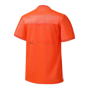 Vente directe usine – Prix raisonnable – T-shirt en maille respirant pour homme, col en V oversize, 100 % polyester, manches courtes, couleur unie - Product Image 2