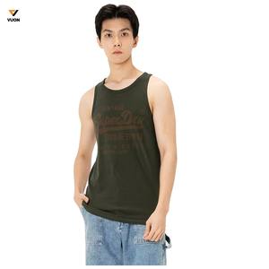 Camiseta sin mangas acanalada de algodón 100% de alta calidad para hombre, camiseta sin mangas informal personalizada con ajuste muscular para entrenamiento en el gimnasio - Product Image 1