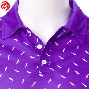 À la mode imprimé à manches courtes col rabattu coton grande taille hommes polos coton grande taille hommes polos - Product Image 4