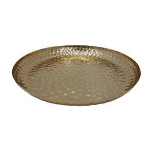 Nueva llegada de alta calidad plato de metal textura plateada diseño americano bandeja plato para servir Mesa vajilla superior - Product Image 4