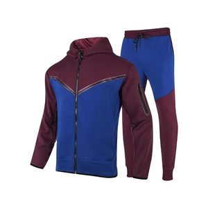 2025 survêtement Polyester pantalon de survêtement ensemble Double fermeture éclair vêtements de sport survêtements pour hommes Logo personnalisé deux pièces ensemble hommes - Product Image 1