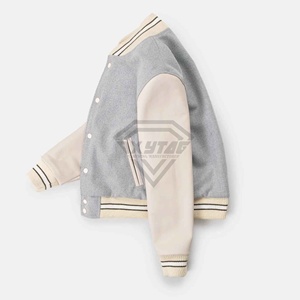 Venta al por mayor béisbol suelto Casual Varsity Sport Jersey chaqueta verde azul chaqueta de béisbol de talla grande ropa Varsity chaqueta para los hombres - Product Image 4