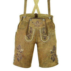 Tela bordada de cintura media Trachten Oktoberfest Lederhosen de cuero bávaro de alta calidad para hombre 2025 temporada - Product Image 1