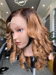 Single Donor <b>Wavy</b> <b>Wig</b> Pre Pluck Bleach Knots Natural Color HD Transparent Lace - Product Image 1