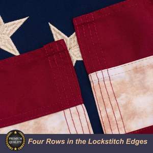 Bandera Americana de Algodón 1776 Betsy Ross con Efecto Té, 3x5 Pies, Vintage, 13 Estrellas, Coloniales, Bordada, Duradera para Exteriores - Product Image 4