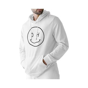 Pull à capuche basique coupe ajustée pour homme Sweat-shirt léger à manches longues Poche kangourou brodée Accessoire d'hiver solide - Product Image 1