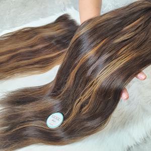 Extensions de cheveux humains droits en os Paquets droits naturels-Cheveux brésiliens Remy bruts vietnamiens de qualité a (couleur piano) - Product Image 1