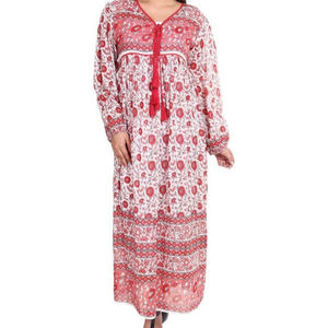 ชุดเดรสลำลองสำหรับผู้หญิงคอวีมีกระดุมแขนสั้นหรือยาวซักได้ - Product Image 1