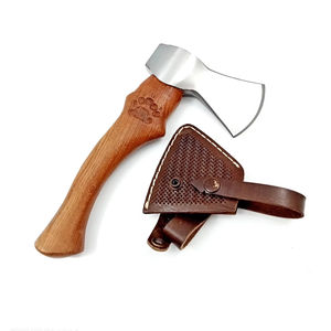 Hand Forged Industrial Bearded Head Hatchet High Carbon Steel <b>Wood</b> Working Camping <b>Axe</b> Leather Sheath Custom OEM Handmade <b>Axe</b> - Product Image 1