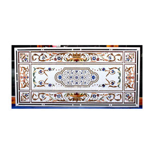 Top Class Attraction Blanc Marbre Incrustation Table À Manger Dessus De Luxe Fabriqué À La Main avec Incrustation Design Pour La Maison Salon Tables Basses - Product Image 1