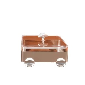 Tazón de Servir de Aluminio Metálico de Lujo con Elegante Tapa Dorada Texturizada y Fuente Árabe, Recipiente Decorativo para Khajoor, Hecho a Mano - Product Image 3