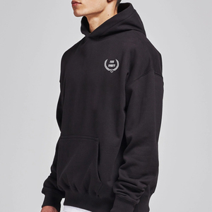 Vente en gros de sweat-shirts vintage surdimensionnés en coton 100% pour hommes, coupe ample, poids lourd, avec logo personnalisé en relief pour l'hiver - Product Image 4