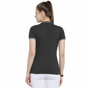 Best Quality Women's Polo Shirt Black Color <b>Slim</b> Fit Turn Down Collar Pullover Plus Size Polo Shirt For Ladies - Product Image 2