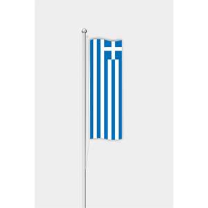 Drapeau de la Grèce personnalisé pour l'extérieur, 3x5 pieds, en satin et polyester, style fanion avec mât en aluminium, impression numérique pour affichage - Product Image 1