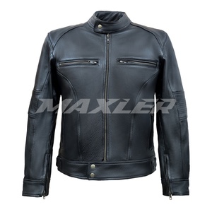 BM Men/Women's Sidepod AIR Cowhide Leather Classic Street Style Urban Roadster Moto <b>Cafe</b> <b>Racer</b> Biker <b>Jacket</b> For Riding/Racing CE - Product Image 1
