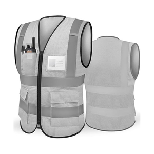 Gilet de sécurité imperméable à plusieurs poches, personnalisable avec logo, réfléchissant, conforme à la norme ANSI Classe 1, couleurs personnalisées, vente en gros - Product Image 2