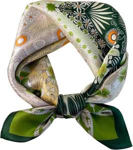 Hot Sale Fashion Custom Designer Printed Long Square <b>Head</b> Korean <b>Silk</b> Bandana Protective Women <b>Scarves</b> For Events - Product Image 4