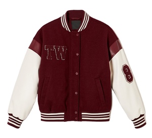 Veste de baseball personnalisée avec manches en cuir, vestes universitaires pour femmes, veste de baseball en laine d'hiver - Product Image 5