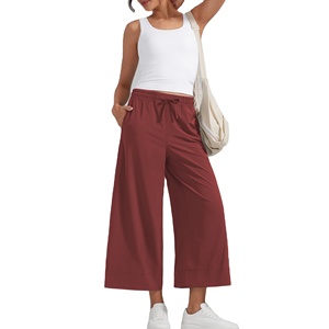 Pantalones para Adultos, Pantalones de Mujer a Prueba de Viento, Pantalones de Alta Calidad, Pantalones de Tela de Seda con Corte Acampanado - Product Image 1
